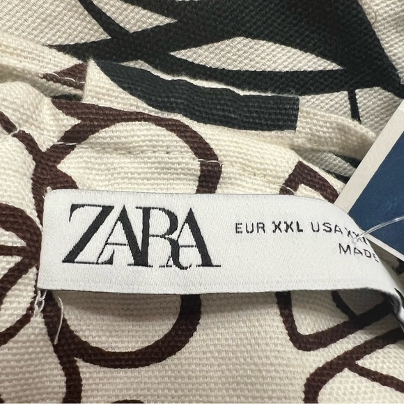 Zara Black, Brown Silver, Cooper, Blue and White Patterned Mini Dress - Picture 2 of 9